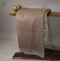 Yak Down Throw - Beige Herringbone