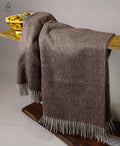Yak Down Throw - Brown Herringbone